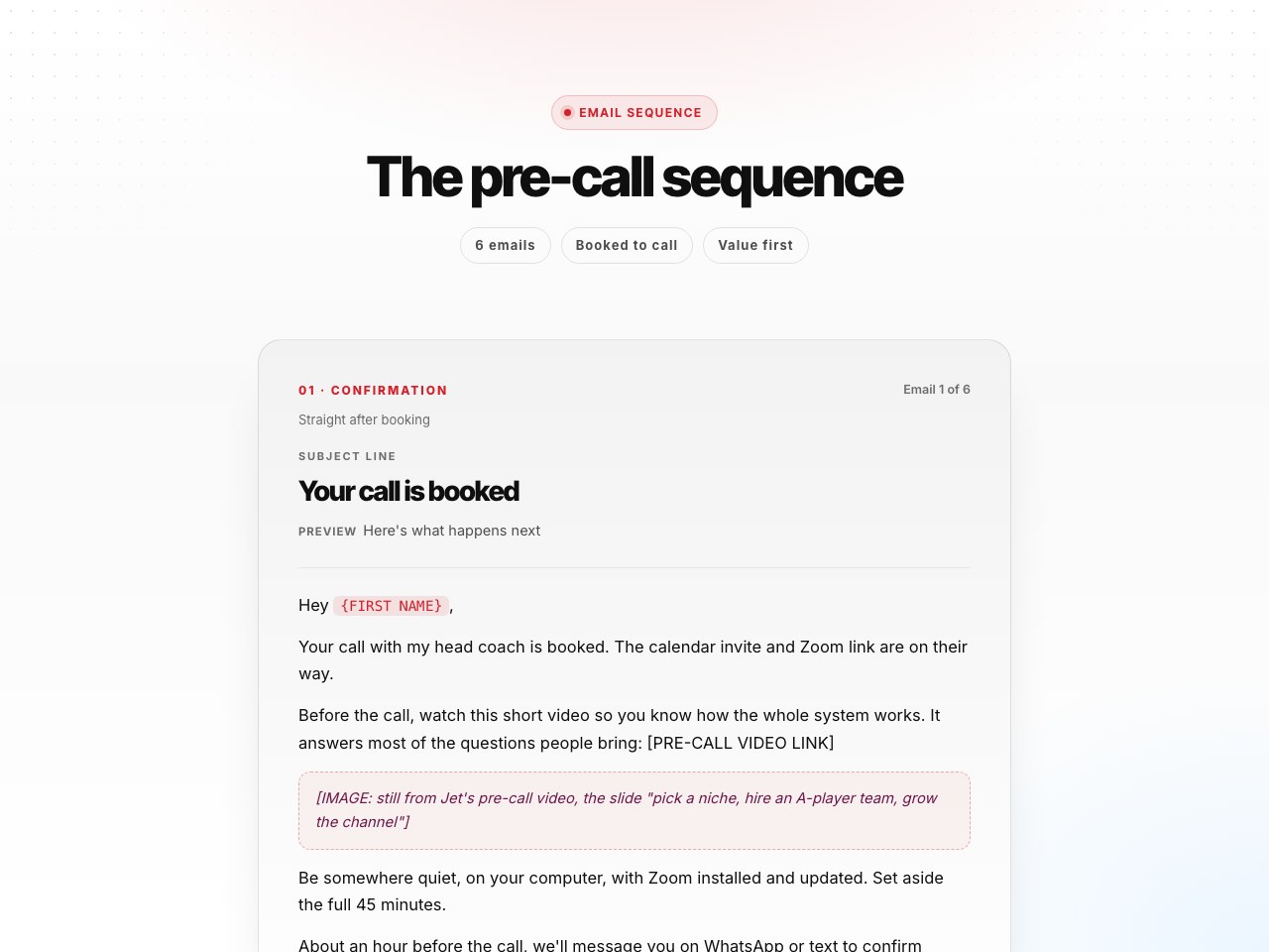 Pre-call sequence preview