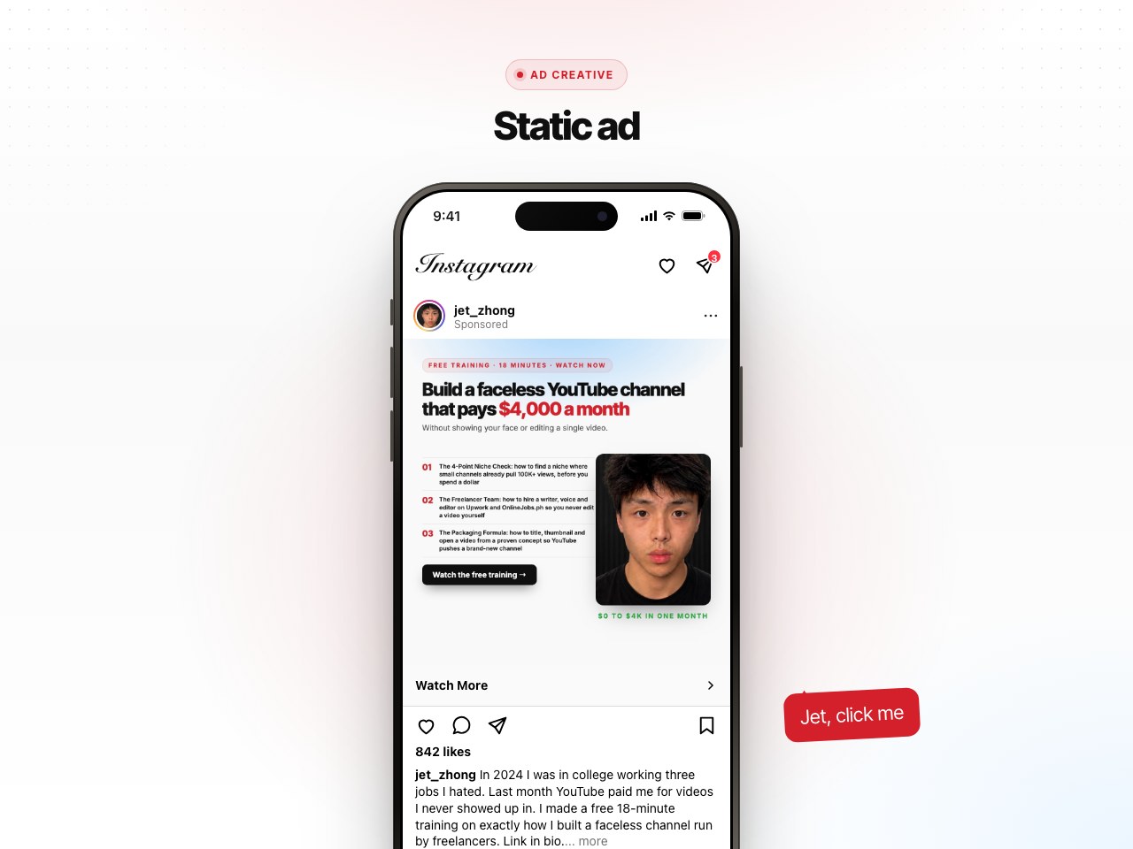 Static ad preview